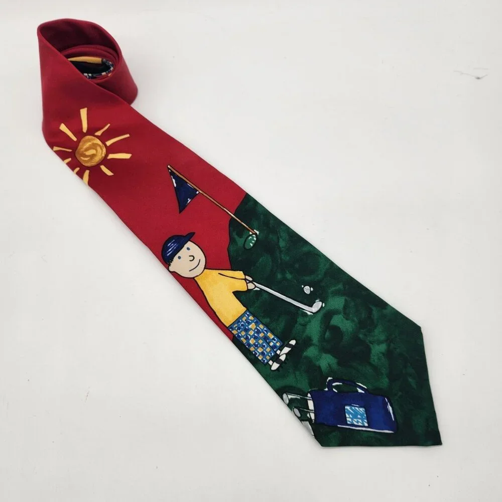 Save The Children Golf Tie Golfer Dad Tie‎ Necktie 57